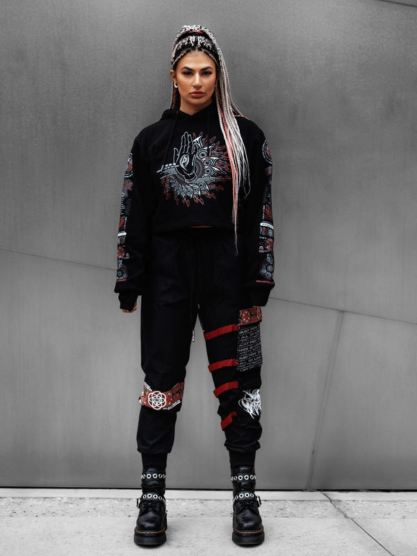 PRE-ORDER ✦ PROTECTED BY INTENT V1 ✦ Luxe Fabric Cropped Hoodie Coming Soon 