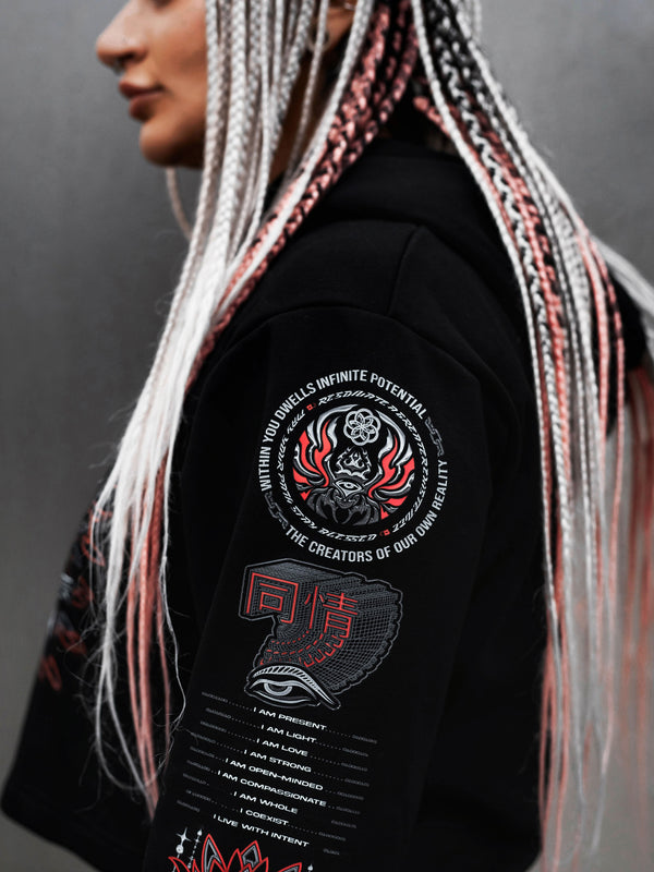 PRE-ORDER ✦ PROTECTED BY INTENT V1 ✦ Luxe Fabric Cropped Hoodie Coming Soon 