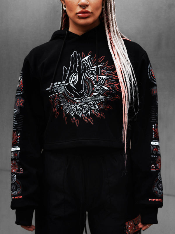 PRE-ORDER ✦ PROTECTED BY INTENT V1 ✦ Luxe Fabric Cropped Hoodie Coming Soon 