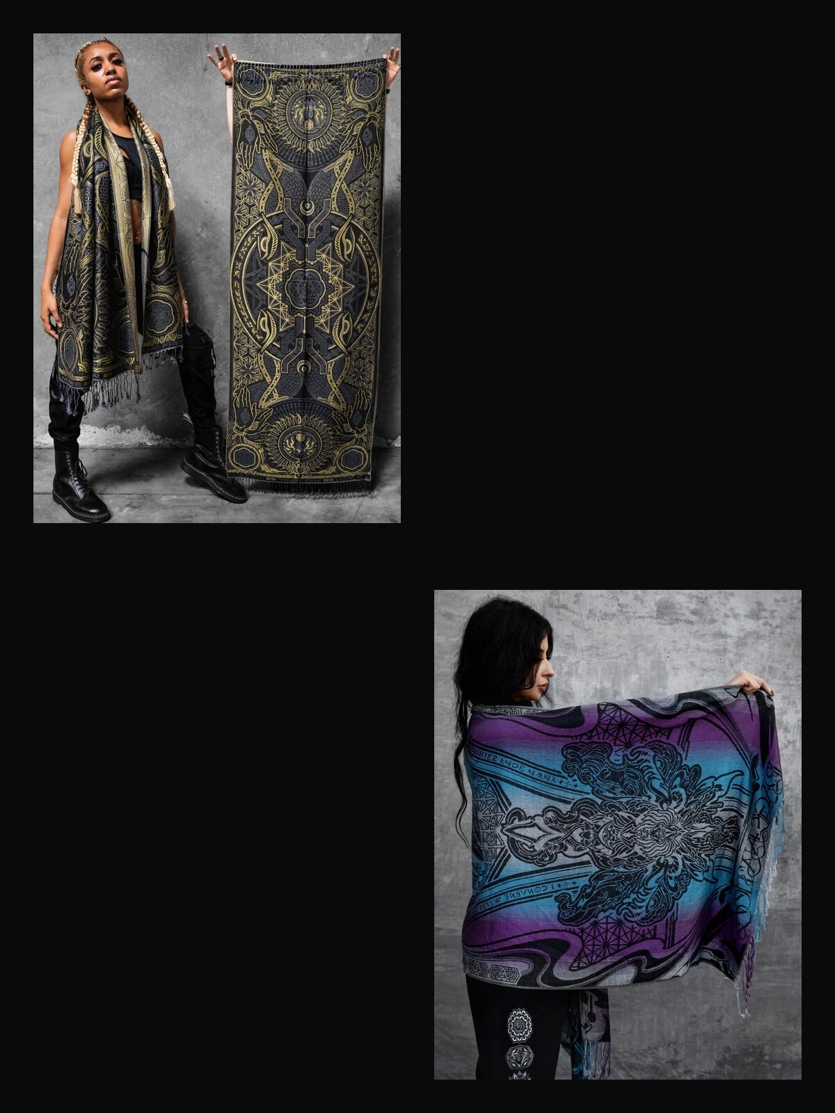 INTENT + ELEMENTS ✦ PROTECTED BY INTENT Gold + CONVENE Amethyst ✦ Festival Shawls Bundle 