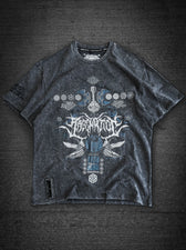 KEYS TO BECOMING ✦ Purple Iridescent + Reflective Ink ✦ Oversized Acidwash T-shirt T-Shirt 