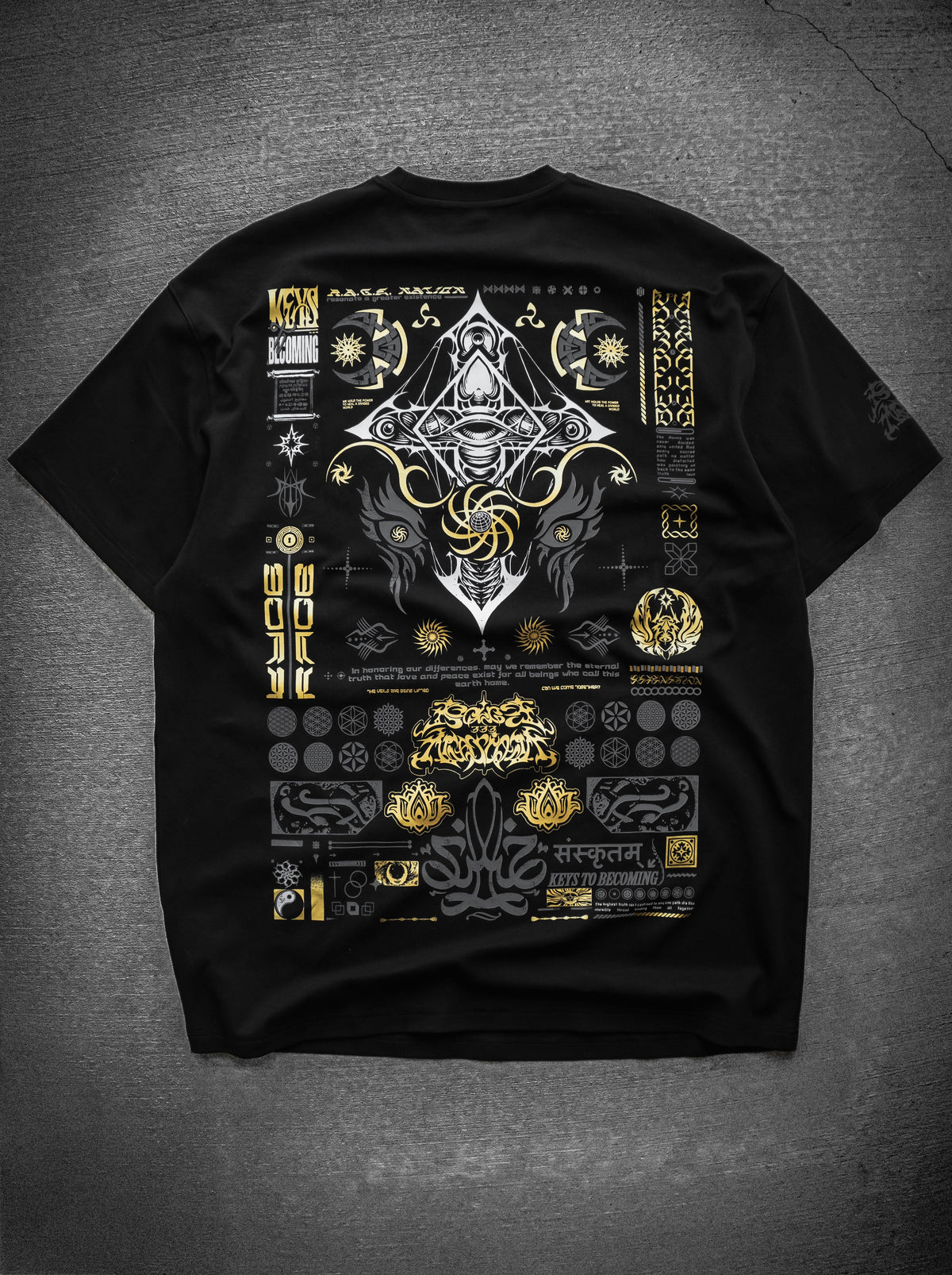 COMING SOON ✦ KEYS TO BECOMING ✦ GOLD FOIL ✦ Oversized Premium T-shirt T-Shirt 