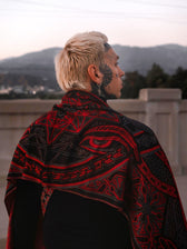 PROTECTED BY INTENT ✦ UV-Reactive Scarlet RED ✦ FESTIVAL SHAWL Shawls 