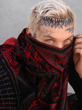PROTECTED BY INTENT ✦ UV-Reactive Scarlet RED ✦ FESTIVAL SHAWL Shawls 