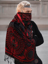 PROTECTED BY INTENT ✦ UV-Reactive Scarlet RED ✦ FESTIVAL SHAWL Shawls 