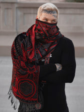PROTECTED BY INTENT ✦ UV-Reactive Scarlet RED ✦ FESTIVAL SHAWL Shawls 