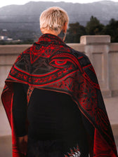 PROTECTED BY INTENT ✦ UV-Reactive Scarlet RED ✦ FESTIVAL SHAWL Shawls 