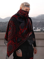 PROTECTED BY INTENT ✦ UV-Reactive Scarlet RED ✦ FESTIVAL SHAWL Shawls 