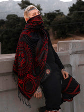 PROTECTED BY INTENT ✦ UV-Reactive Scarlet RED ✦ FESTIVAL SHAWL Shawls 