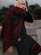 PROTECTED BY INTENT ✦ UV-Reactive Scarlet RED ✦ FESTIVAL SHAWL Shawls 