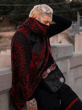 PROTECTED BY INTENT ✦ UV-Reactive Scarlet RED ✦ FESTIVAL SHAWL Shawls 