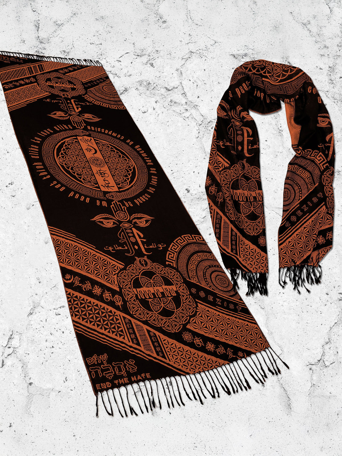 LOVE IS LAW ✦ COPPER ✦ Reversible Festival Shawl/Scarf Shawls 
