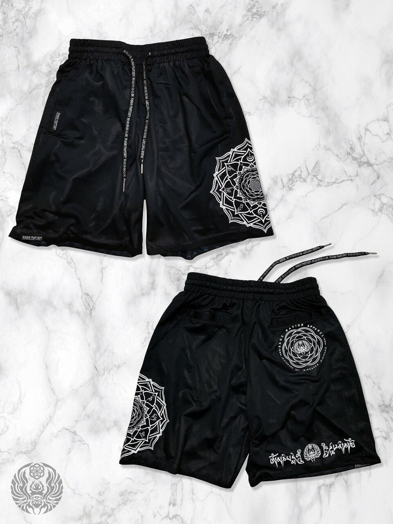 MANTRA V1 ✦ Black/Silver ✦ Reversible Activewear Shorts Shorts 