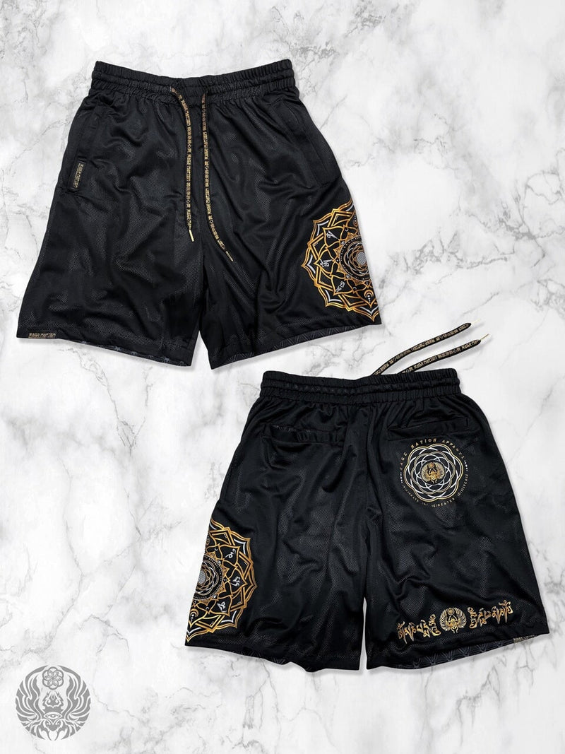 MANTRA V2 ✦ Black/Gold ✦ Reversible Activewear Shorts Shorts 