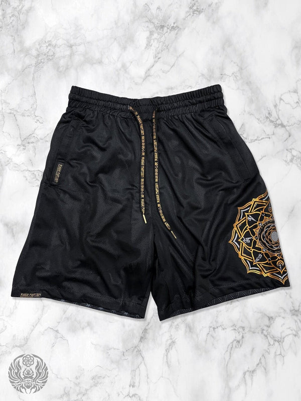 MANTRA V2 ✦ Black/Gold ✦ Reversible Activewear Shorts Shorts 