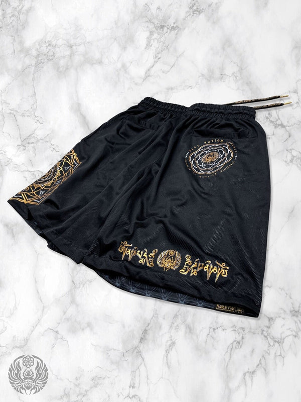 MANTRA V2 ✦ Black/Gold ✦ Reversible Activewear Shorts Shorts 