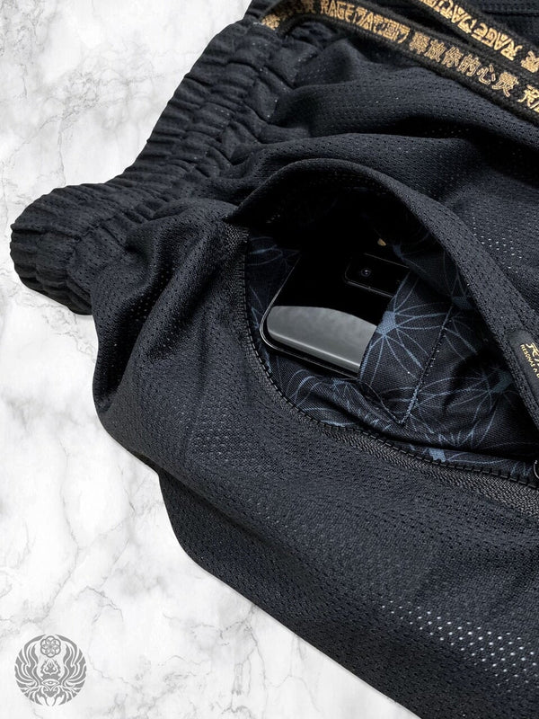 MANTRA V2 ✦ Black/Gold ✦ Reversible Activewear Shorts Shorts 
