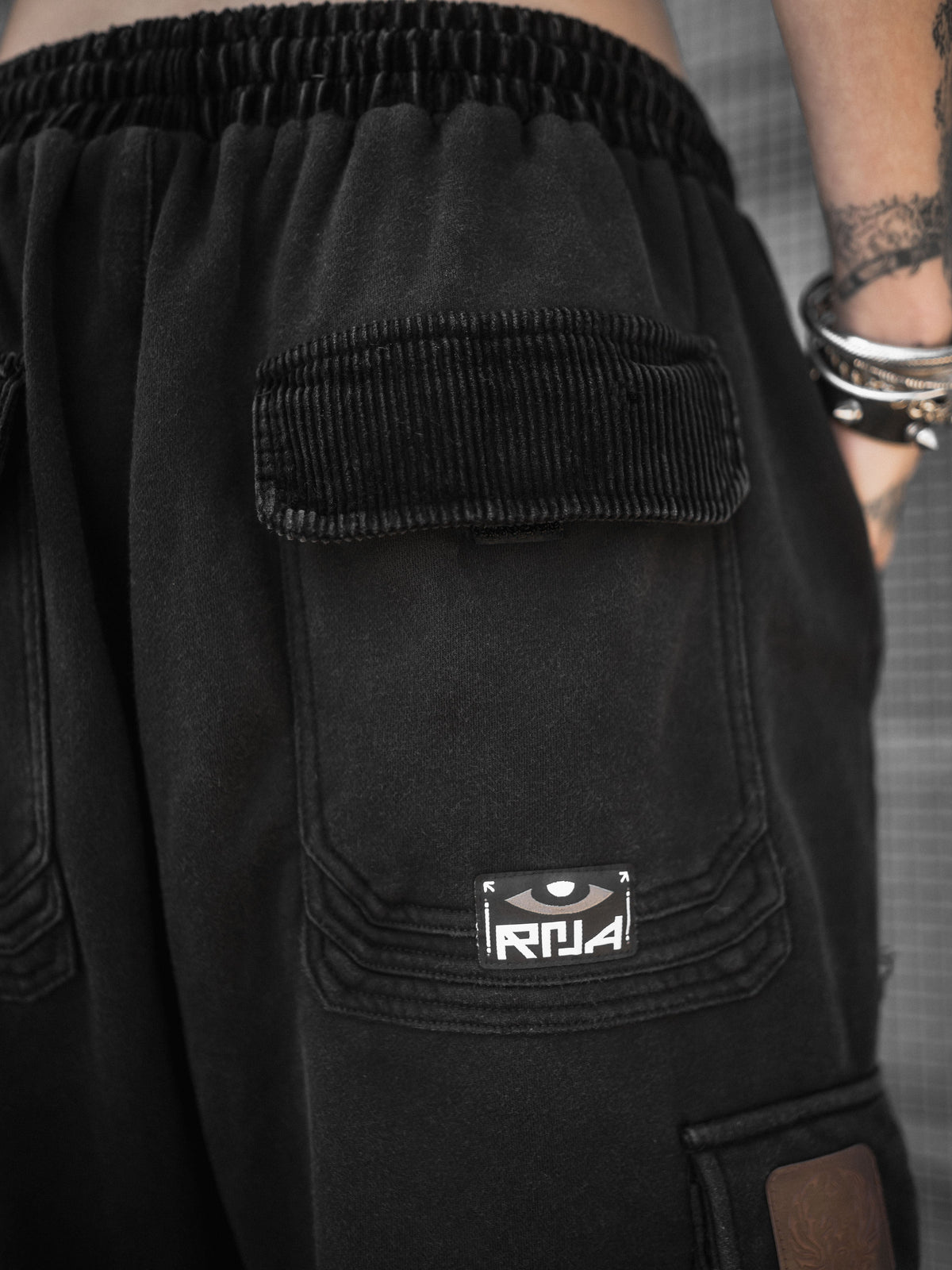 MOKSHA मोक्ष ✦ BLK on BLK Stonewash ✦ Corduroy Flow Joggers Joggers 