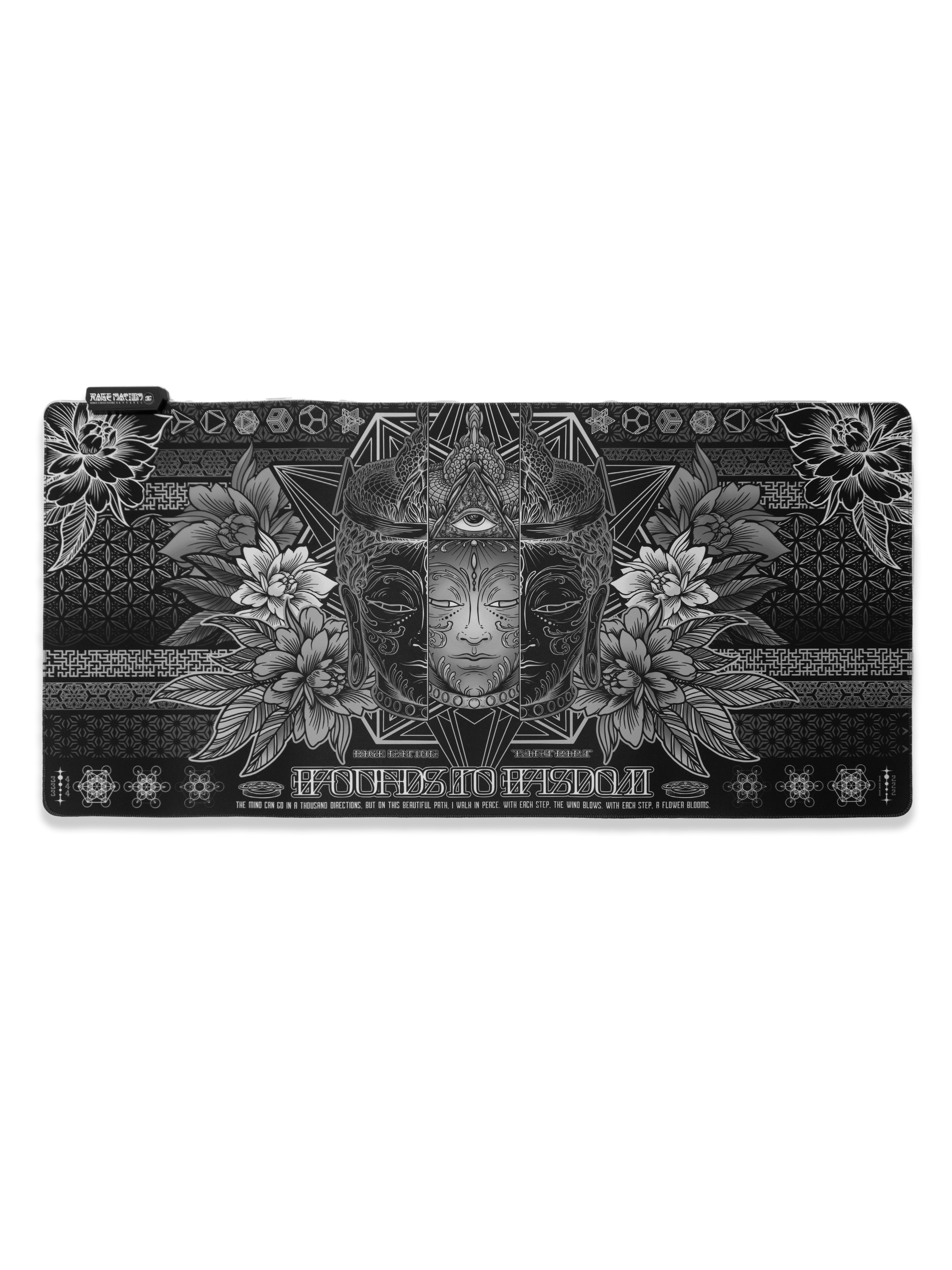 WOUNDS TO WISDOM V1 • MONOCHROME • XXL RGB GAMING MOUSEPAD Mouse Pad 