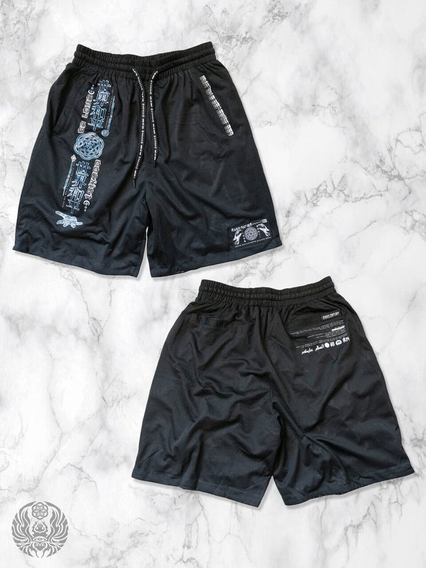 MIND OF ZEN • Iridescent Ink • Activewear Shorts w/ Stash Pocket Shorts 