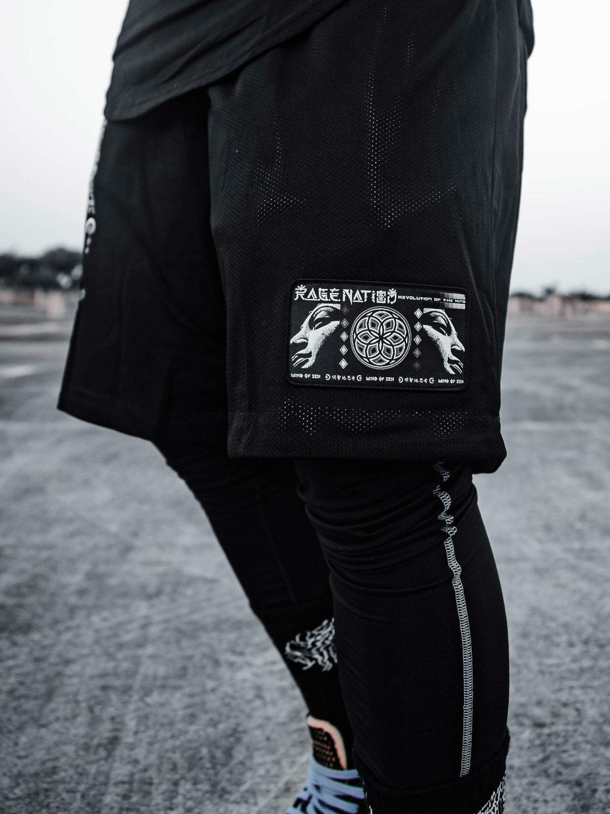 MIND OF ZEN • Iridescent Ink • Activewear Shorts w/ Stash Pocket Shorts 