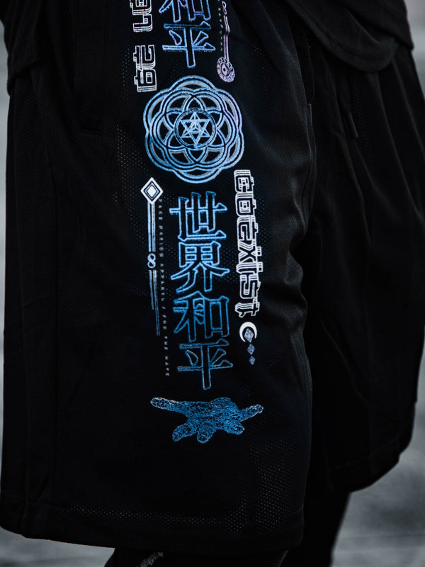 MIND OF ZEN • Iridescent Ink • Activewear Shorts w/ Stash Pocket Shorts 