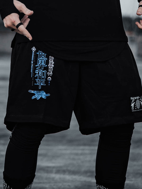 MIND OF ZEN • Iridescent Ink • Activewear Shorts w/ Stash Pocket Shorts 