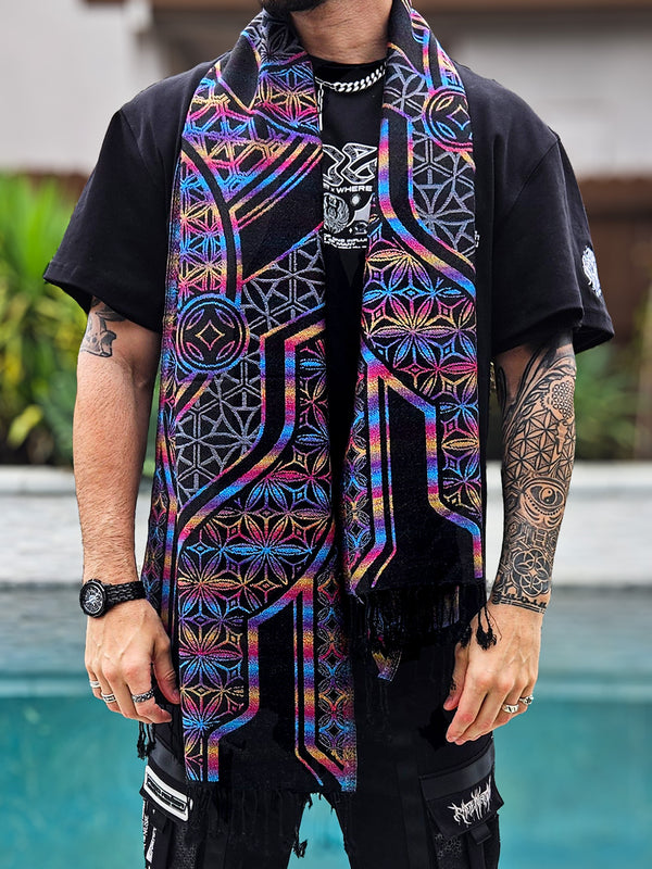 GEOMETRY OF BEING ✦ Blue Gradient ✦ Festival Shawl ✦ SHIPS 12/5 Shawls 