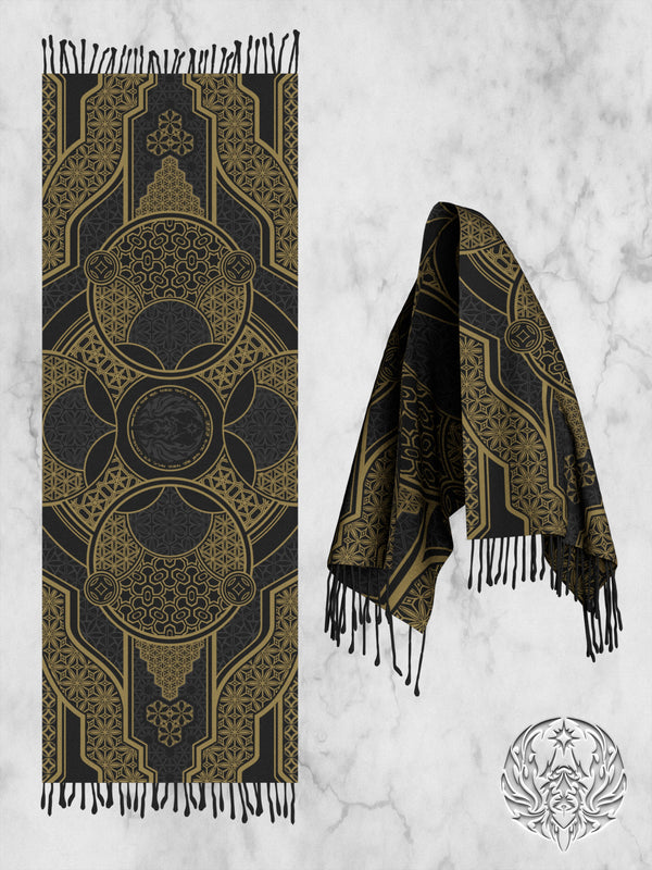 PRE-ORDER ✦ GEOMETRY OF BEING ✦ DARK GOLD ✦ Shawl / Pashmina Shawls 