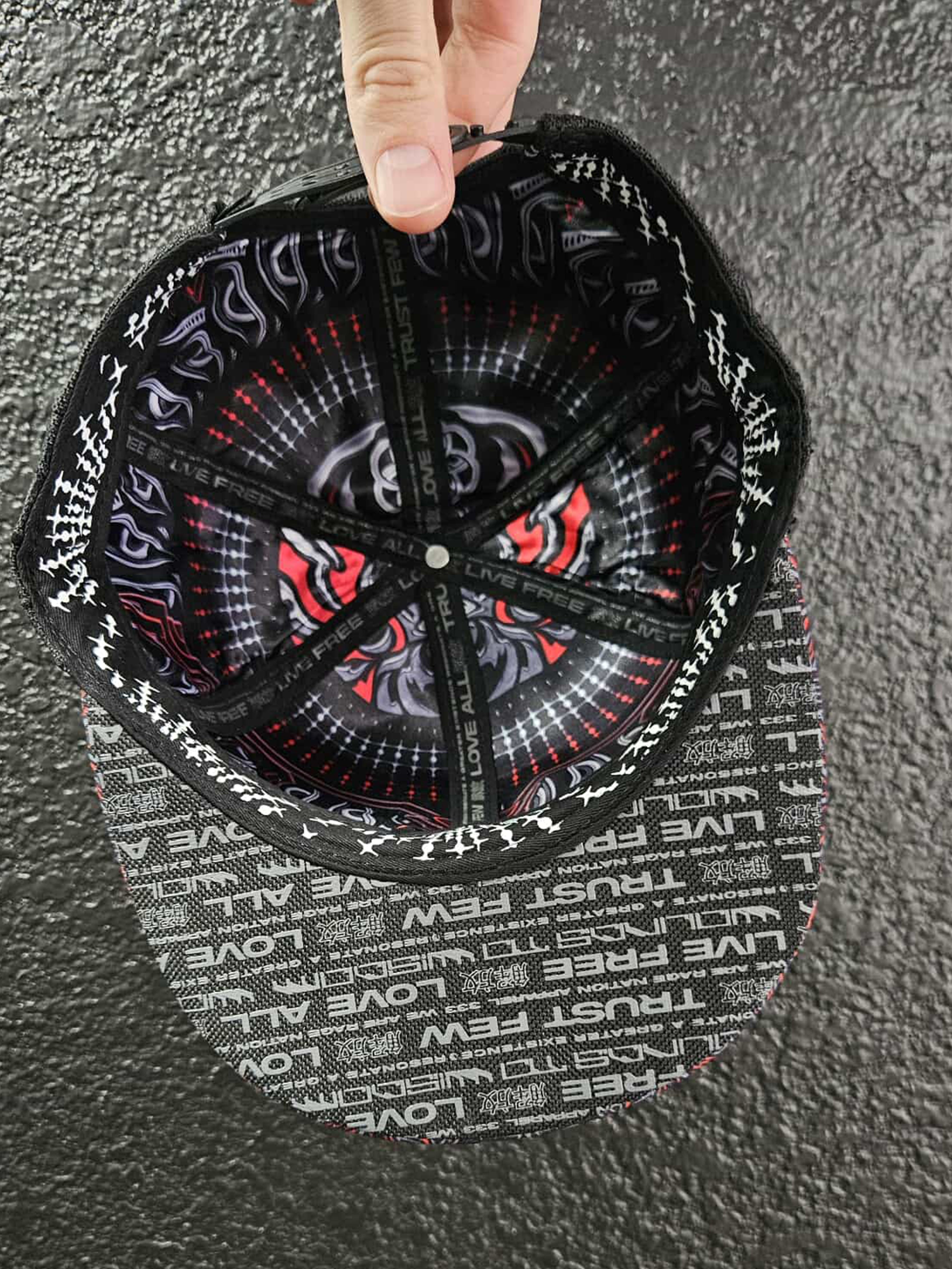 MISPRINT ✦ PROTECTED BY INTENT V1 ✦ Snapback Hat 