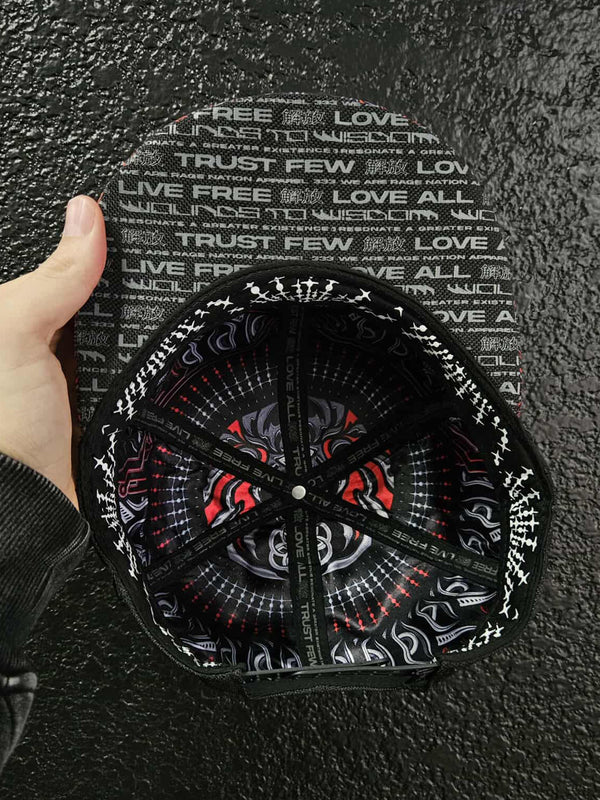 MISPRINT ✦ PROTECTED BY INTENT V1 ✦ Snapback Hat 