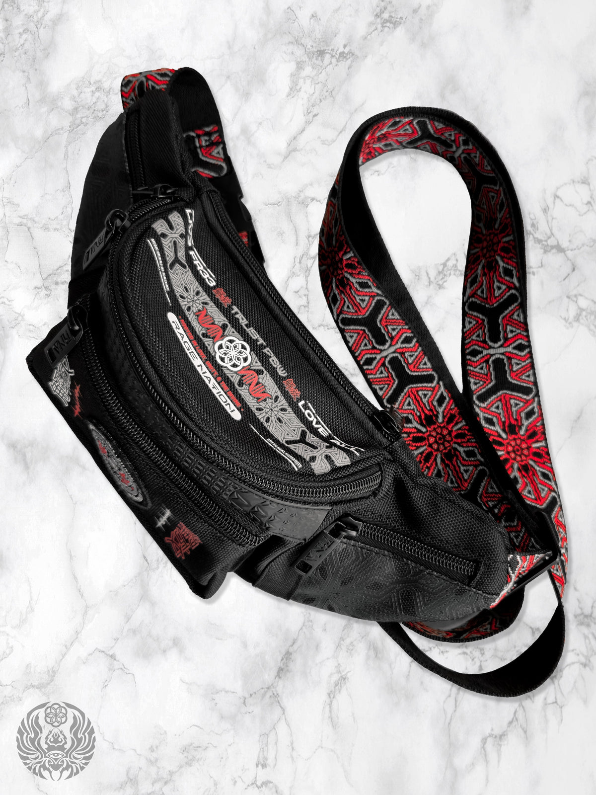 COMING SOON • PROTECTED BY INTENT • Black/Red/Reflective Silver • Fanny Pack / Chest Bag Fanny Pack 