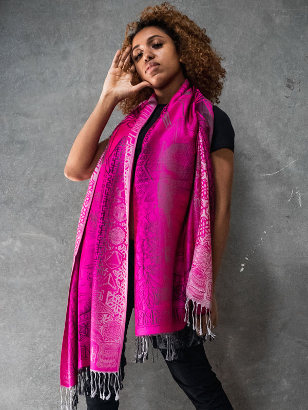 WOUNDS TO WISDOM • Yantrart x Rage Nation • Pink Gradient Shawl Shawls 