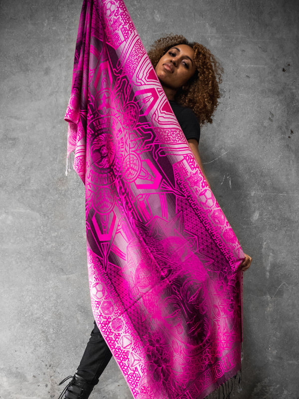 WOUNDS TO WISDOM • Yantrart x Rage Nation • Pink Gradient Shawl Shawls 