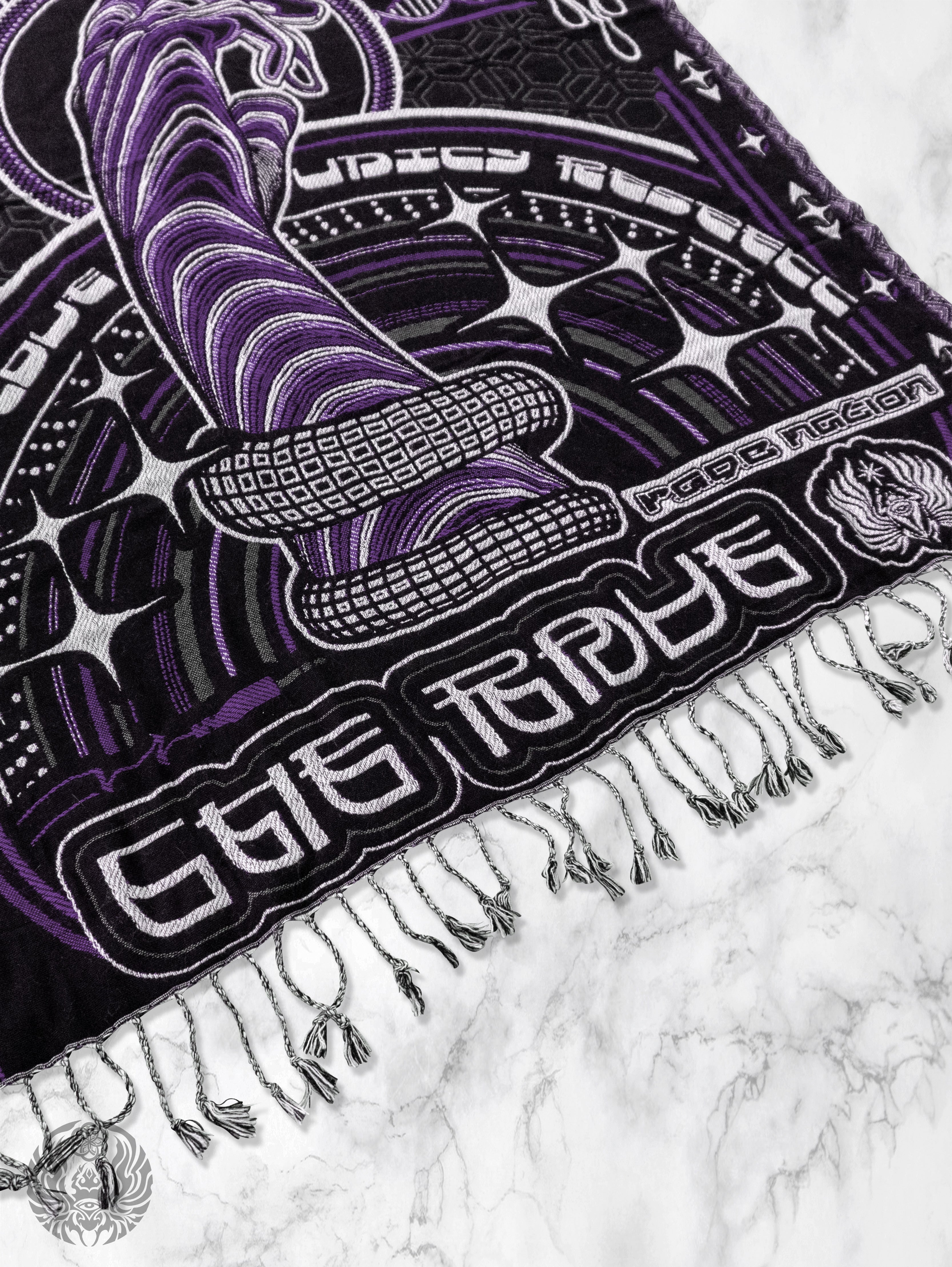 NEW DROP ✦ THE RAVE ✦ Black/Purple Double-Layered Shawl Shawls 