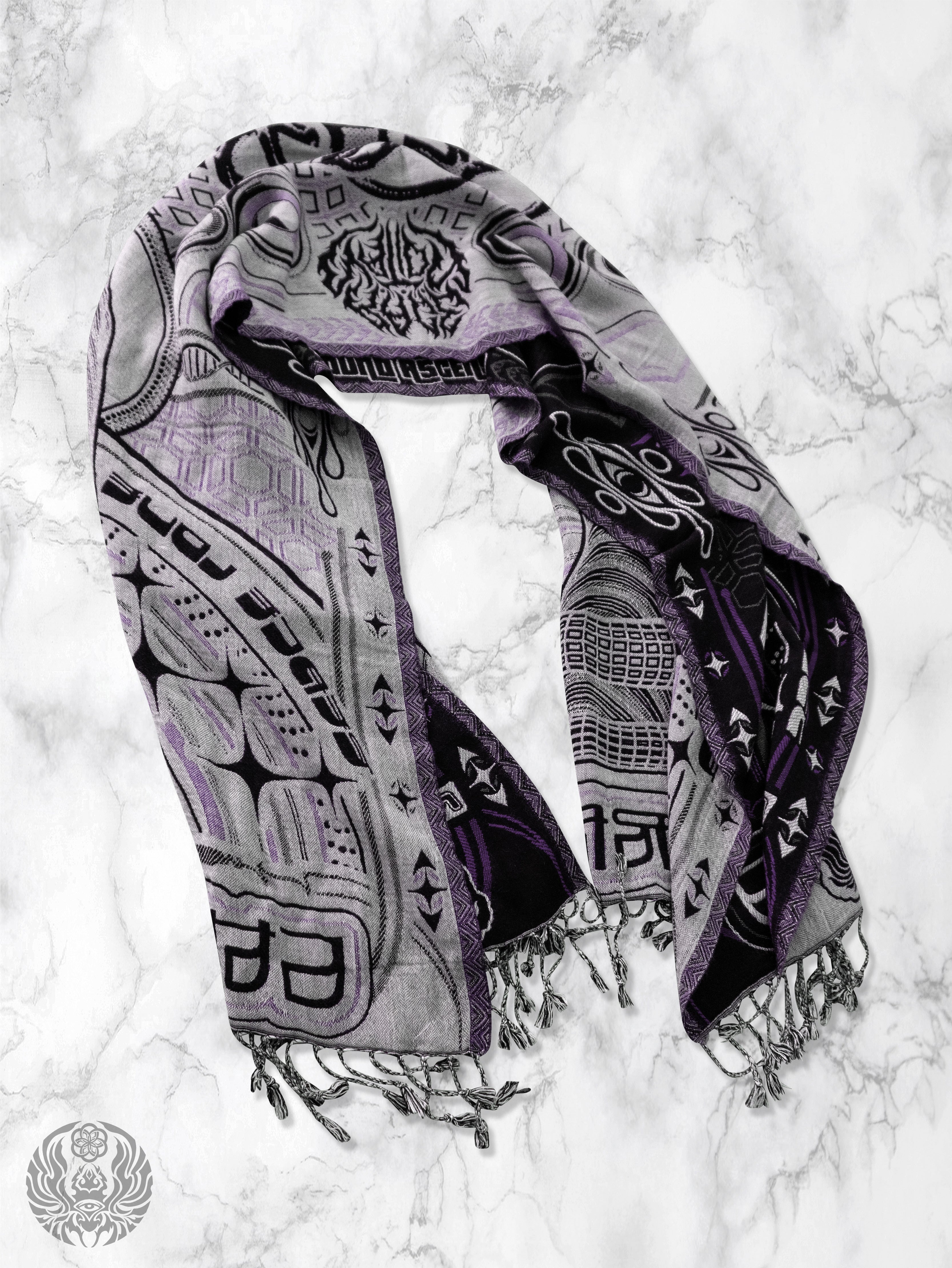 NEW DROP ✦ THE RAVE ✦ Black/Purple Double-Layered Shawl Shawls 