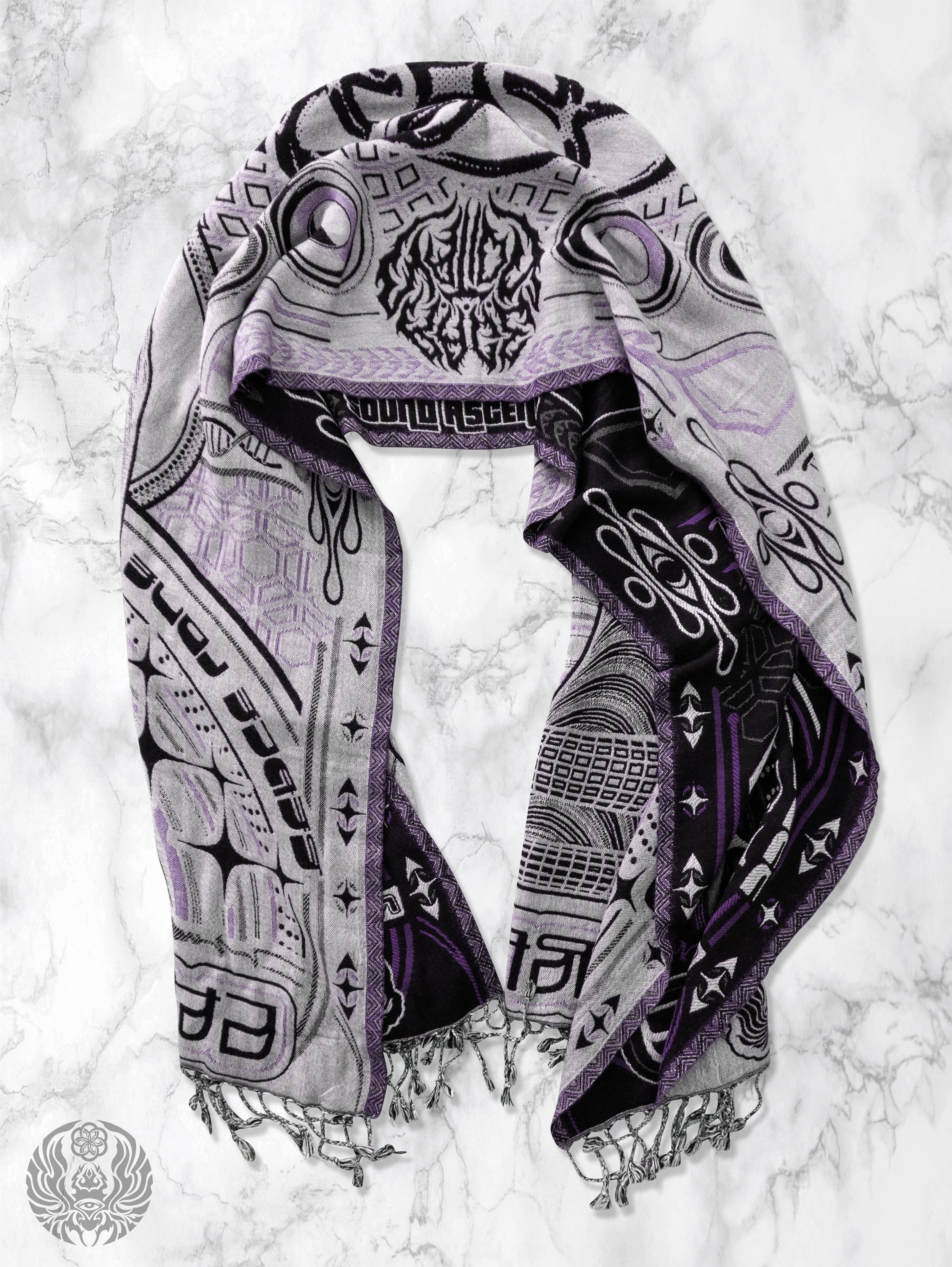 NEW DROP ✦ THE RAVE ✦ Black/Purple Double-Layered Shawl Shawls 