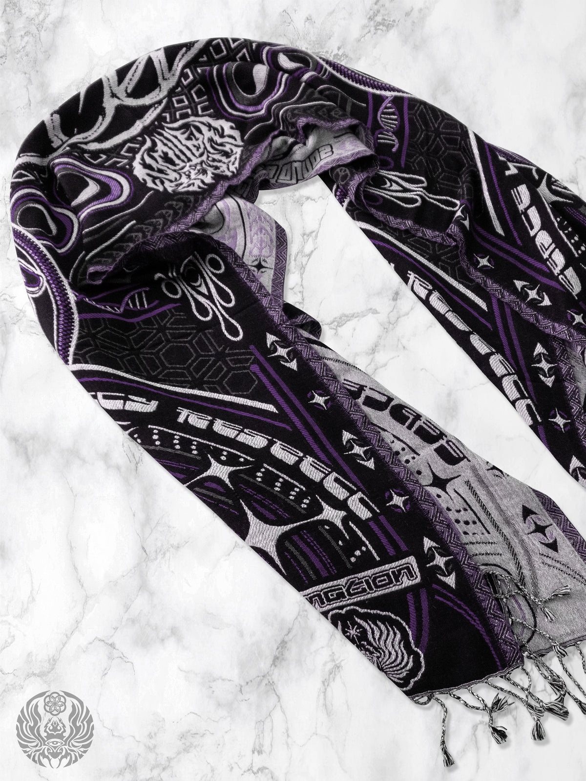 NEW DROP ✦ THE RAVE ✦ Black/Purple Double-Layered Shawl Shawls 