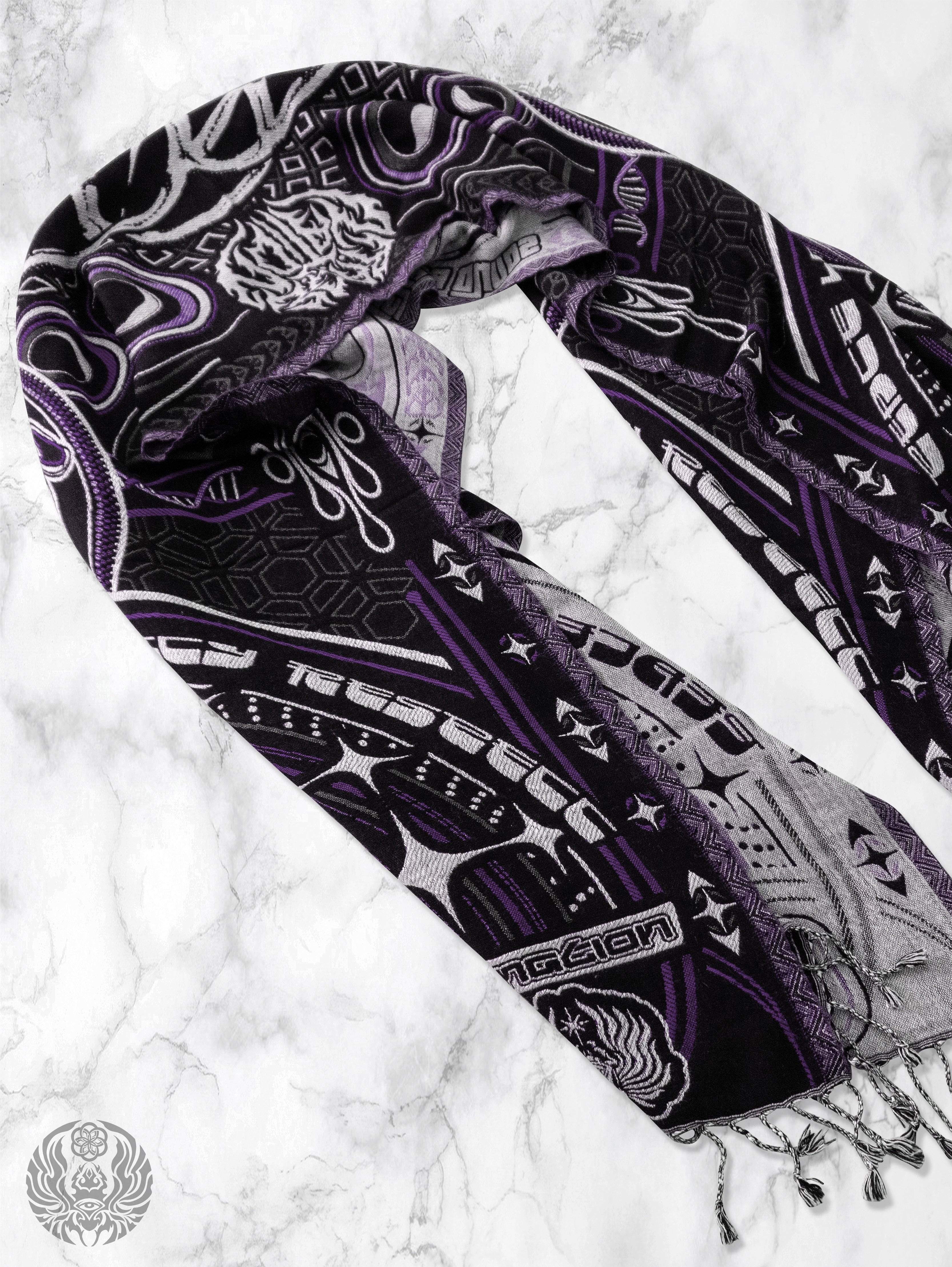 NEW DROP ✦ THE RAVE ✦ Black/Purple Double-Layered Shawl Shawls 