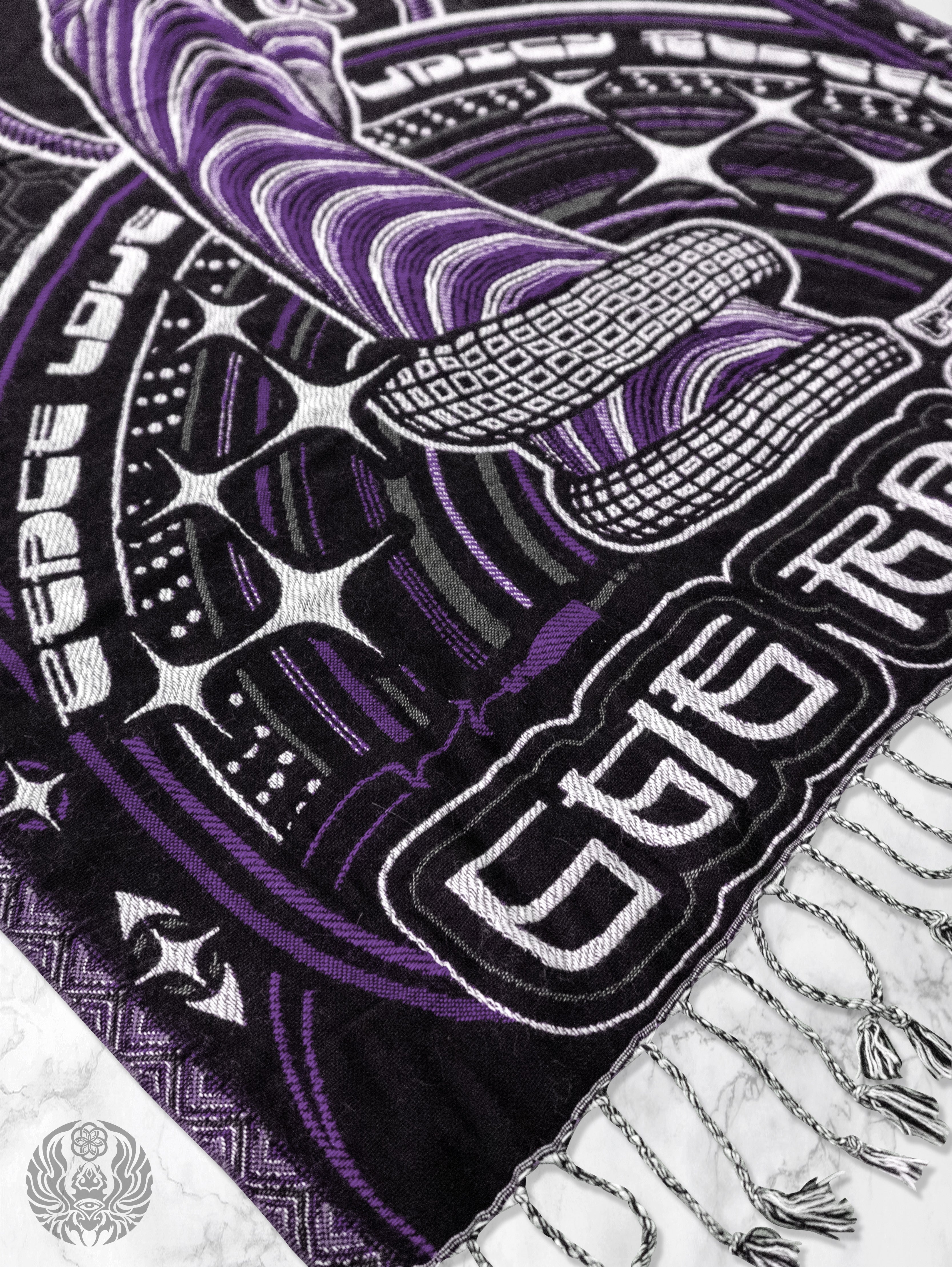 NEW DROP ✦ THE RAVE ✦ Black/Purple Double-Layered Shawl Shawls 