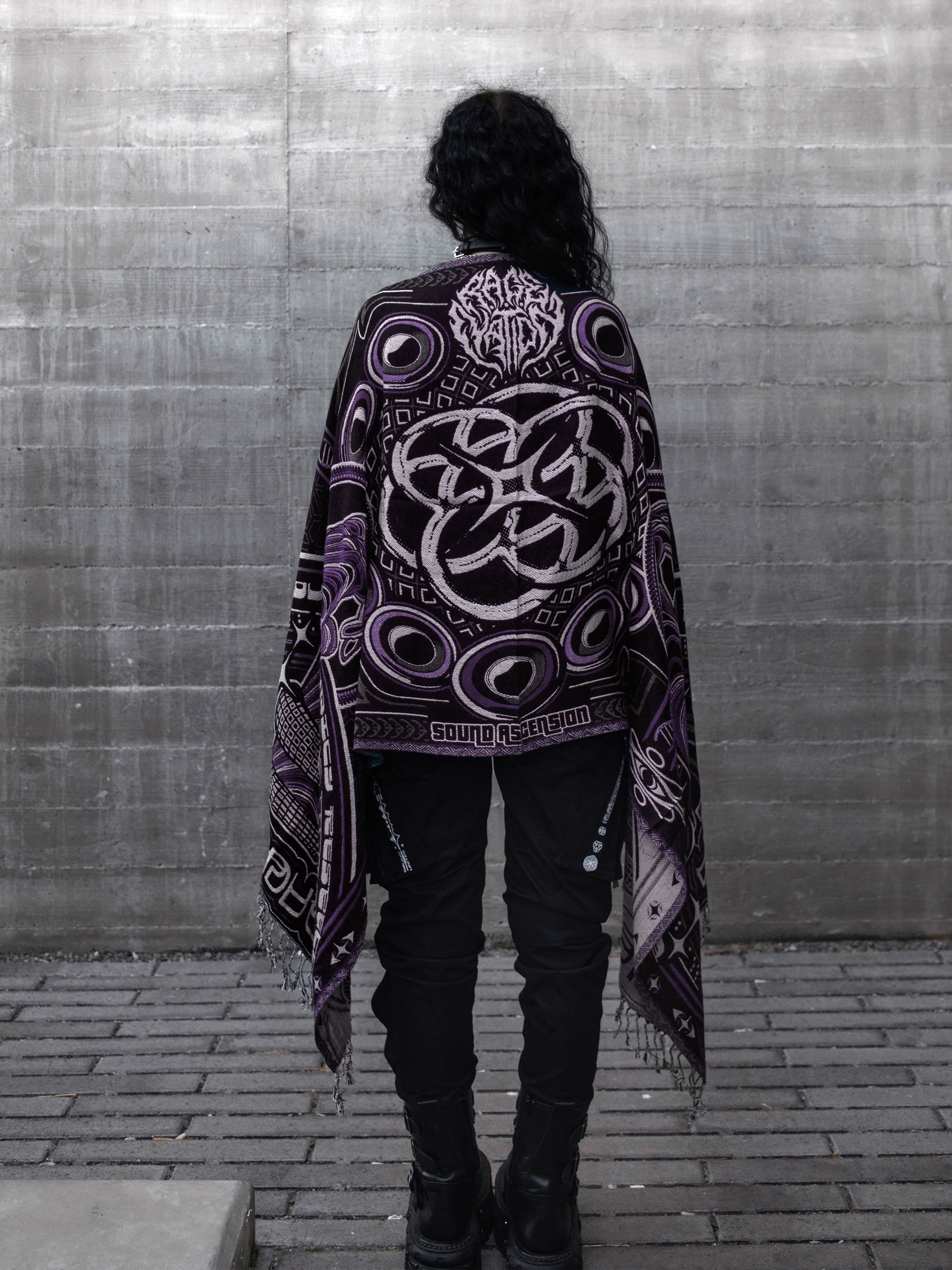 NEW DROP ✦ THE RAVE ✦ Black/Purple Double-Layered Shawl Shawls 