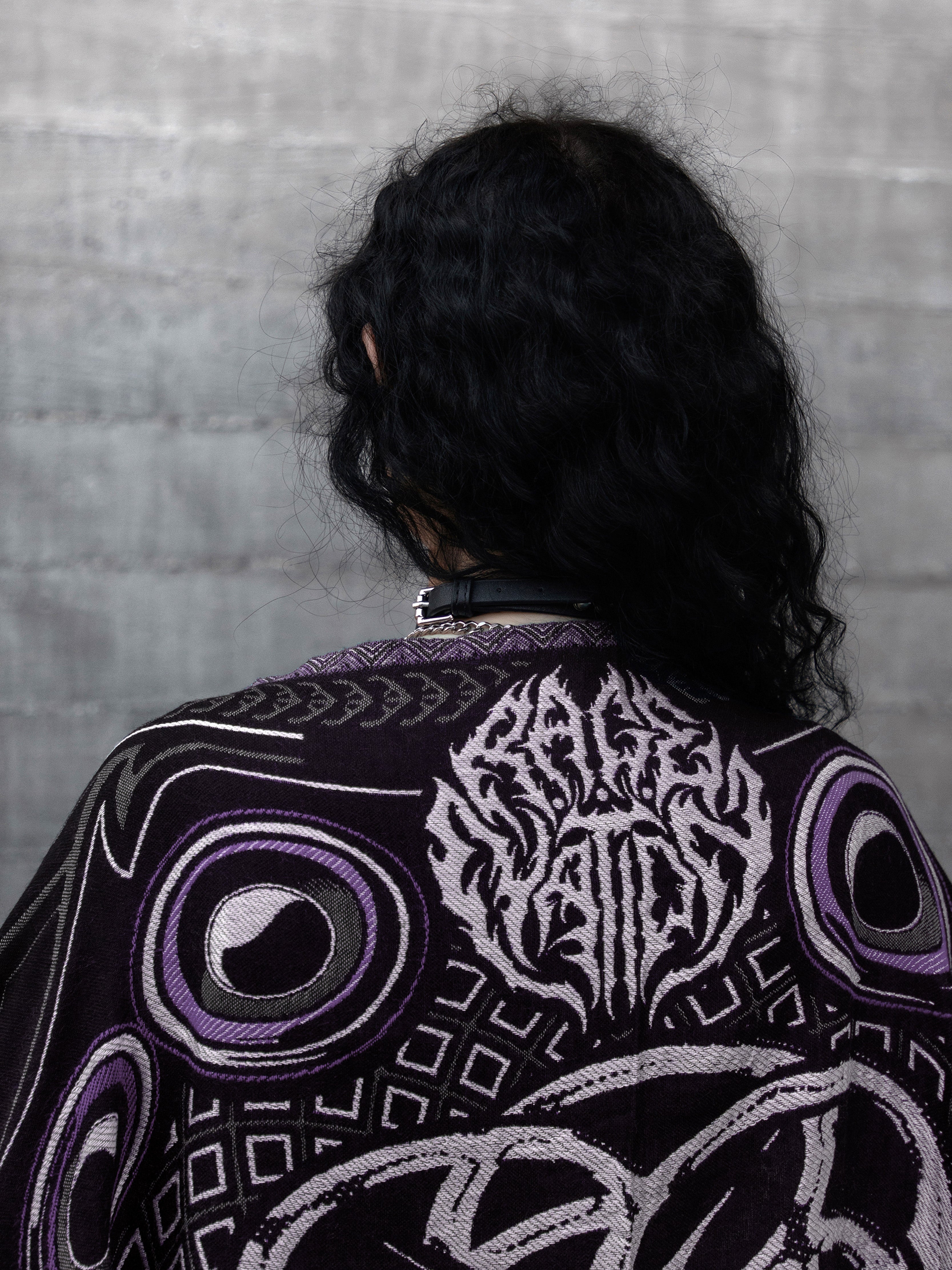 NEW DROP ✦ THE RAVE ✦ Black/Purple Double-Layered Shawl Shawls 