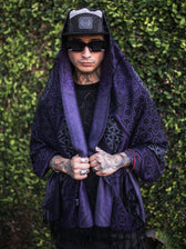 GEOMETRY OF BEING ✦ Indigo/Grey ✦ Festival Shawl Shawls 