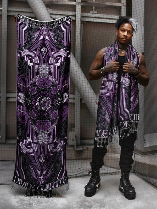 DIVINE GUIDANCE ✦ VELVET VIOLET ✦ Reversible Festival Shawl Shawl 