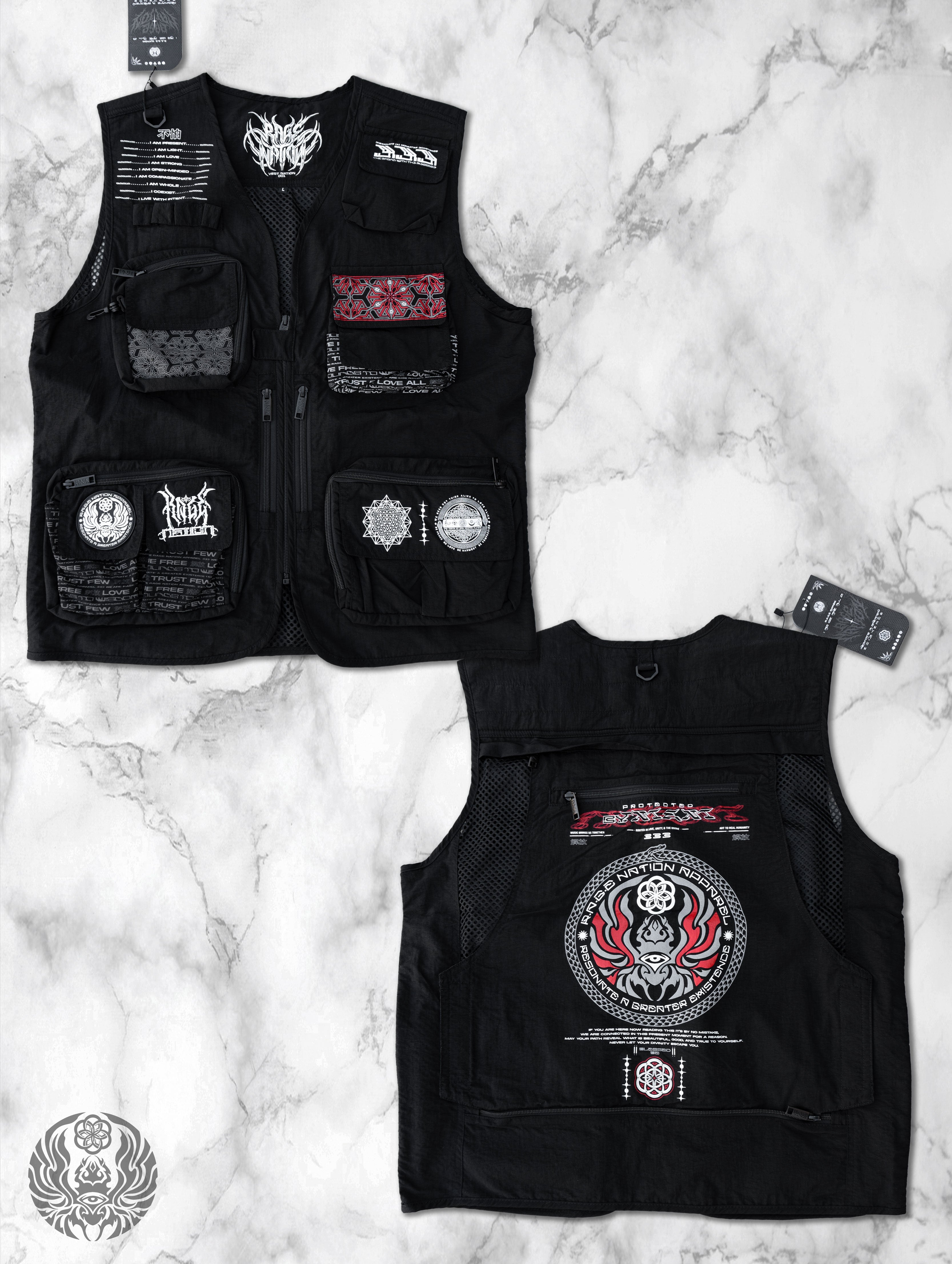 PRE-ORDER 8/22 ✦ PROTECTED BY INTENT V1 ✦ RED/BLACK ✦ TACTICAL VEST Vest 