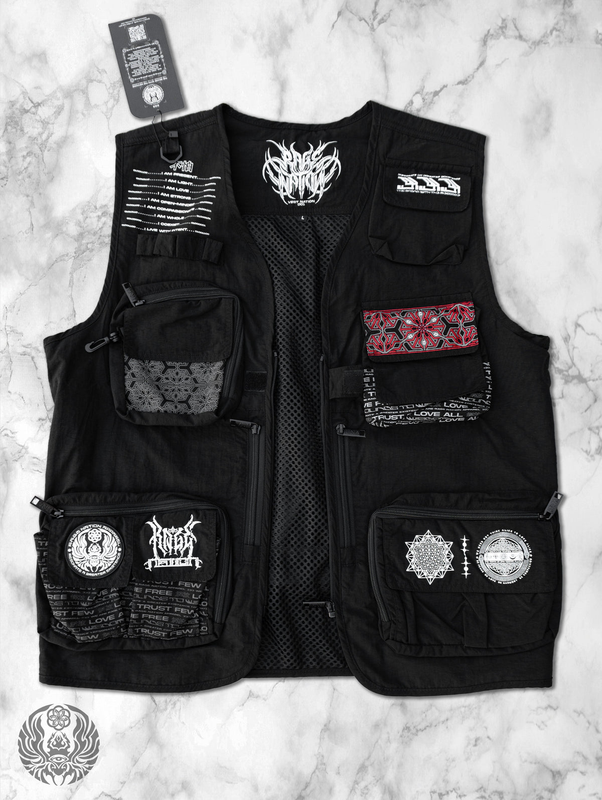 PRE-ORDER 8/22 ✦ PROTECTED BY INTENT V1 ✦ RED/BLACK ✦ TACTICAL VEST Vest 