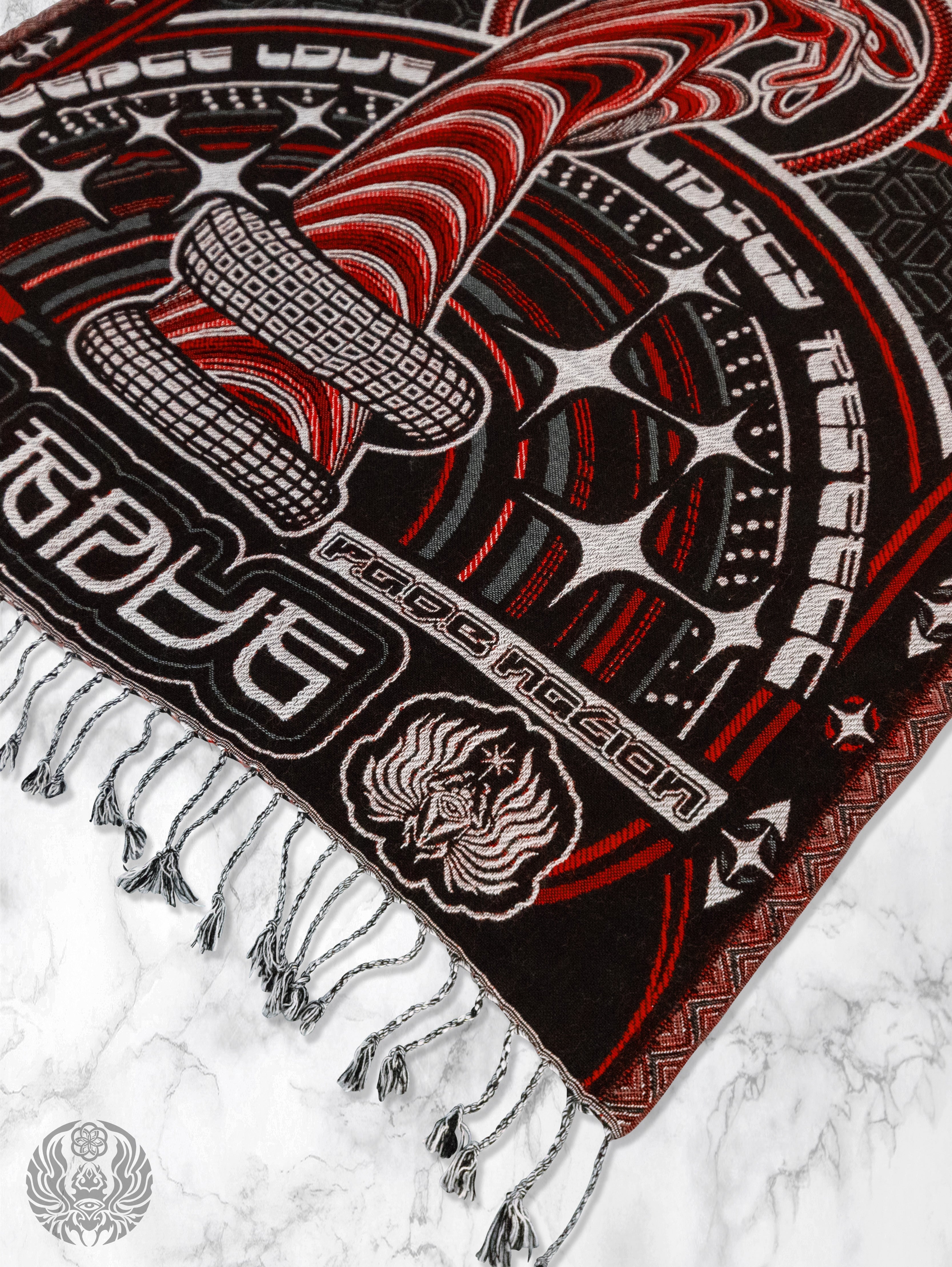 PRE-ORDER ✦ The Rave ✦ Black/Red Double-Layered Shawl Shawls 