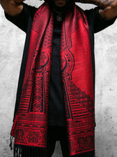 RESTOCKED ✦ TRANSCENDENCE • CRIMSON • GROKKO • Reversible Festival Shawl/Scarf Shawls 