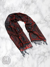 COMING SOON • PROTECTED BY INTENT • RED FESTIVAL SHAWL Shawls 