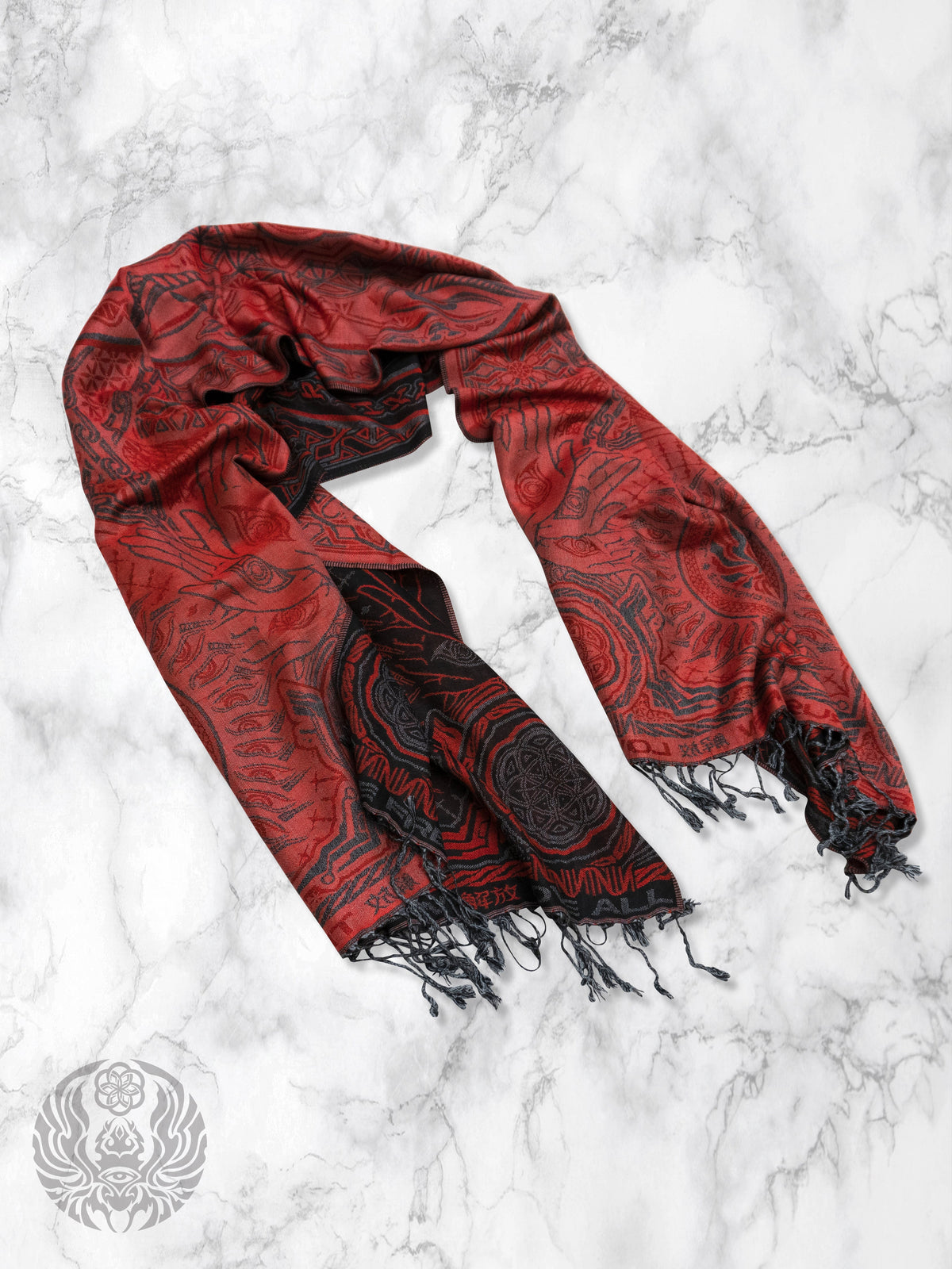 COMING SOON • PROTECTED BY INTENT • RED FESTIVAL SHAWL Shawls 